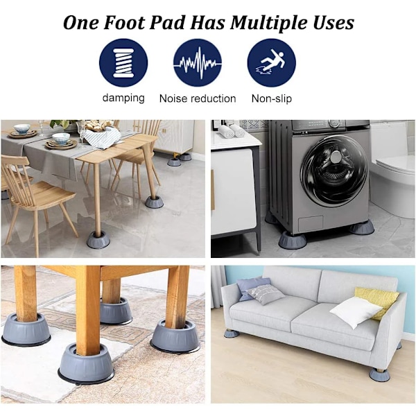 4 dele Anti Vibration Vaske Maskin Puds Anti-slip Møbler Fødder Pad Køleskab Universal Støtte Base måtte Dæmpere Stativ