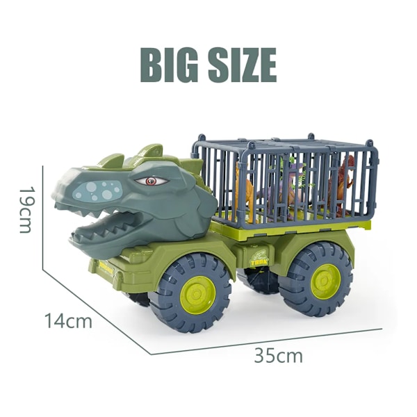 Gutter Bil Leker Dinosaur Lastbil Transport Carrier Kjøretøy Dino Dyr Modell Tyrannosaurus Rex Lastbil