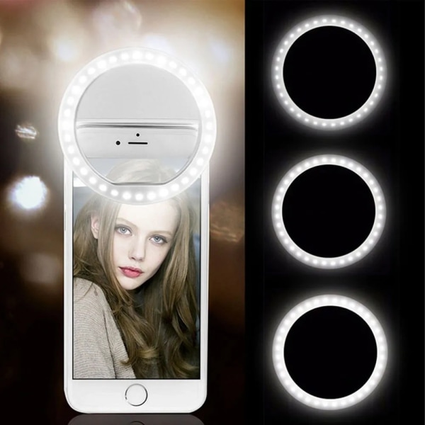 USB Opladning Led Selfie Ring Lys Mobil Telefon Lens LED Selfie Lampe Ring til iPhone til Samsung Xiaomi Telefon Selfie Light