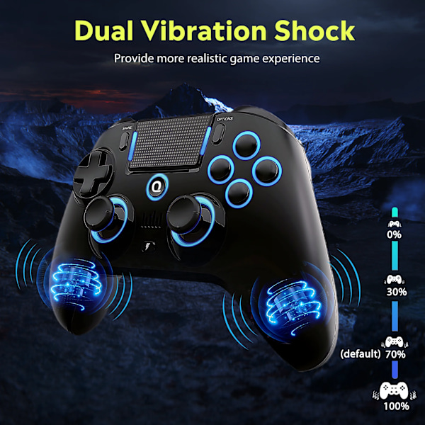 Trådlös kontroller för PS4 PS3 PS2 IOS Android PC Hall Effect 9-color LED lights Vibration effekt PS4 Gamepad