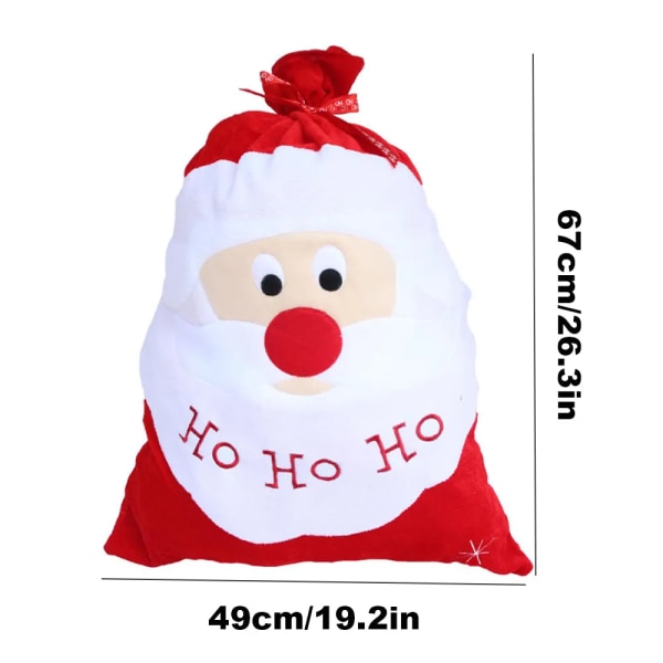 Jul Stora tomten väskor med dragsnöre snöre sammet tomten present säck påsar