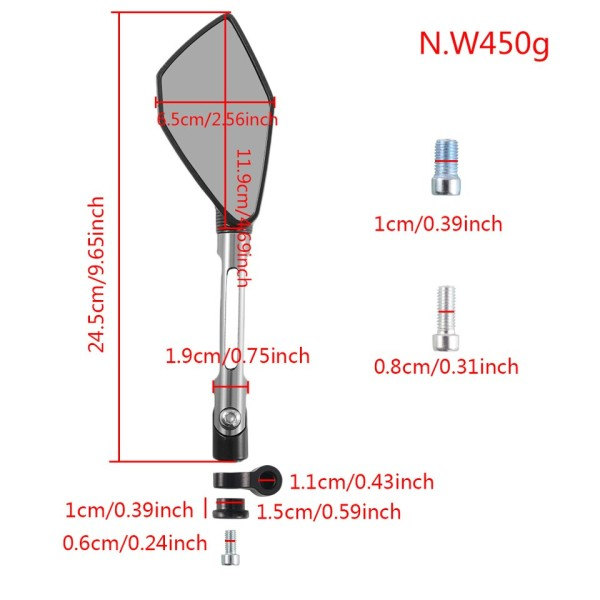 CNC ALUMIINI mukautettu moottoripyörä takanäkymä sivu peilit 8mm 10mm KAWASAKI z750 NINJA250 HONDA R1 R6 FZ6 SUZUKI YAMAHA