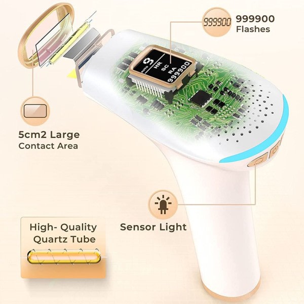 Blinker IPL Hårfjerner Laser Ansigtsbehandling Krop Arme Bikini LCD Display Epilator