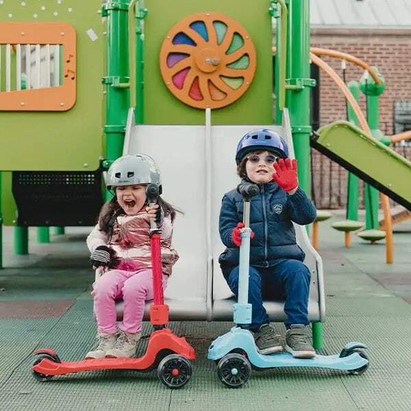 3 Hjul Børn Gear Ziggy Folding Kick Scooter Sort LED Lys Sikker for Kid's