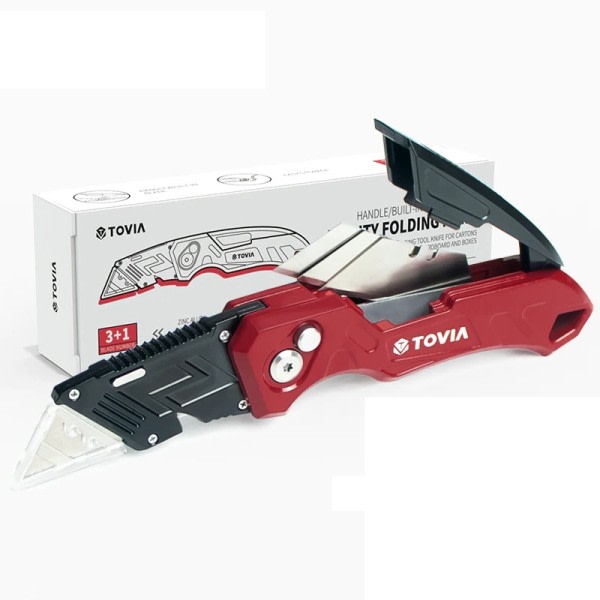 Fällbar Kniv Utbytbar Utility Kniv för Kabel Kartonger Kartong Lådor Kutter Handtag Kniv Låsning Blad Utomhus Verktyg