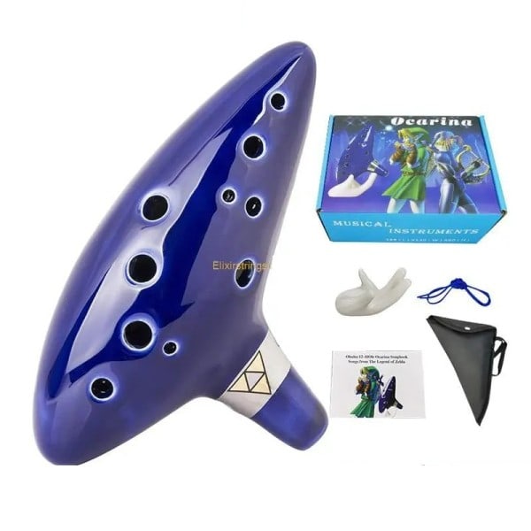 12 hål The Legend Ocarina of Time Blue Alto C Flöjt Vind Instrument Naturligt Ljud Lätt Att Lära Fin