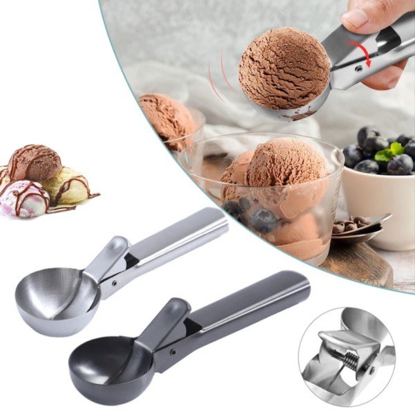 Is Scoops Rustfrit Stål Is Cream Graver Non-stick Frugt Is Kuglemager Husstand Vandmelon Is Ske Værktøj