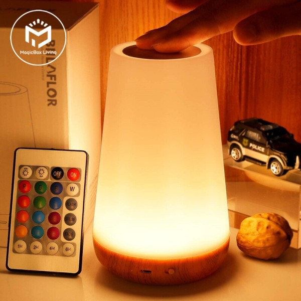 13 farve skiftende nat lys RGB fjernbetjening kontrol touch dæmpbar lampe bærbar bord sengen lamper