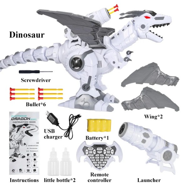 Tåge Spray Fjernbetjening Dinosaurer Legetøj Elektrisk Dinosaur RC Robot Dyr Undervisningslegetøj