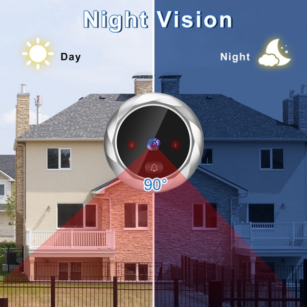 2,8 tuuman LCD digitaalinen silmäaukko ovikello 90 asteen ovi silmä ovi katselija kamera yö näkö valokuva ovi rengas näyttö