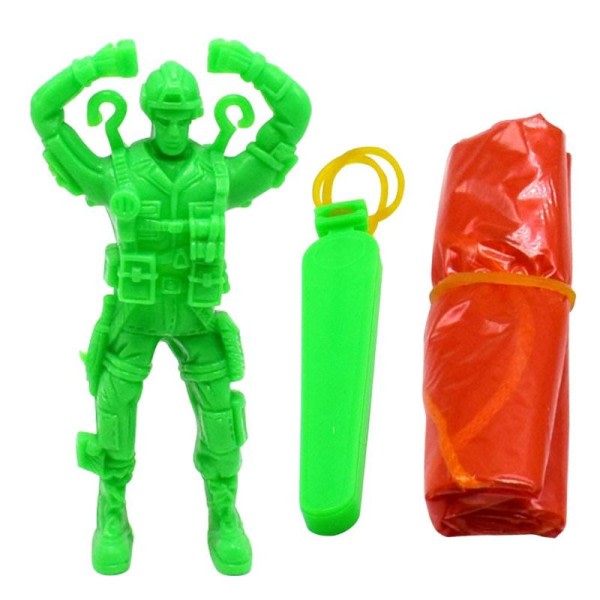 1stk plastik udkast faldskærm legetøj udendørs soldat hånd kaste faldskærm legetøj