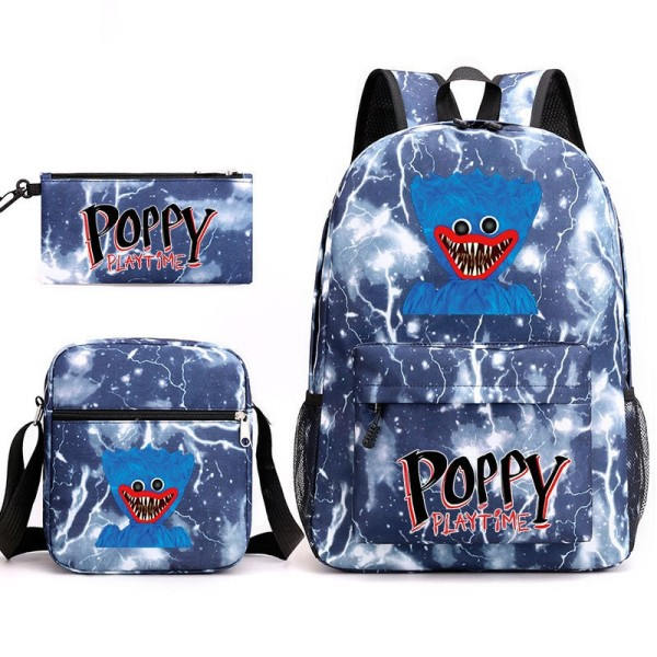 Horror spil Valmue Taske Student taskeTredelt Set Skulder Taske+Backpack+Pen Taske