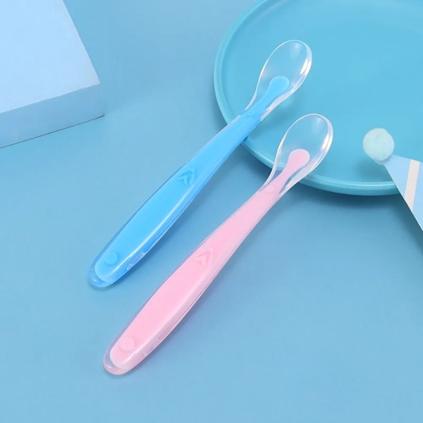 2 stykker Baby Silicone Ske Sæt Med æske