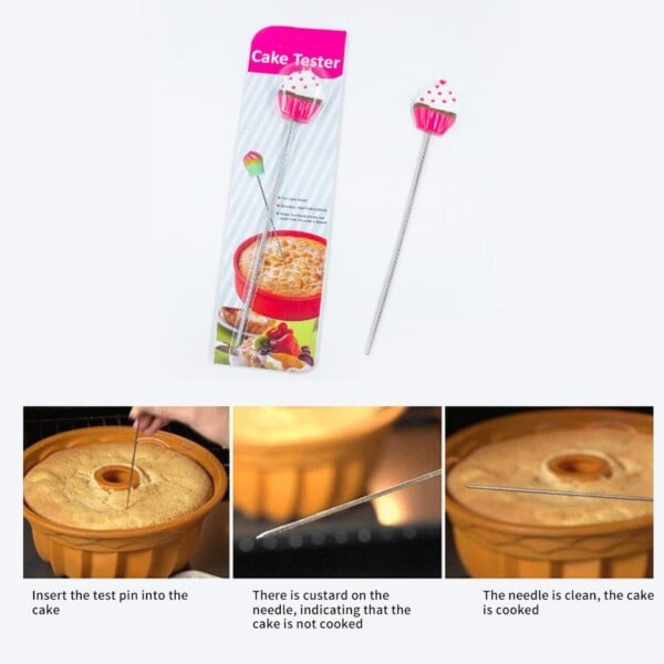 1stk kjeks nål kake tester baking verktøy rustfritt stål