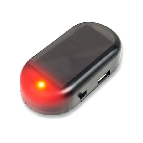 Bil Fask Säkerhet Ljus Soldriven Simulerad Dummy Larm Trådlöst Varning Stöldskydd Varning Lampa