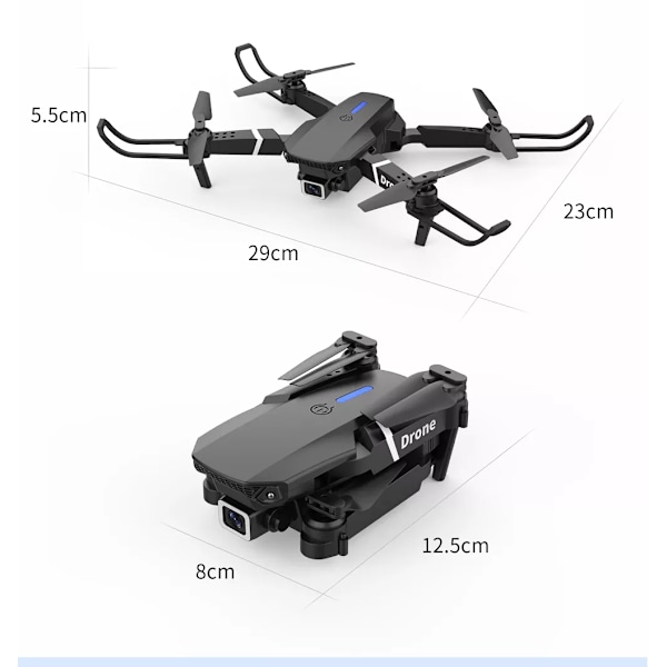 Professionell Drone E88 4k vidvinkel HD kamera WiFi fpv höjd Hold Fullbar RC quadrotor helikopter