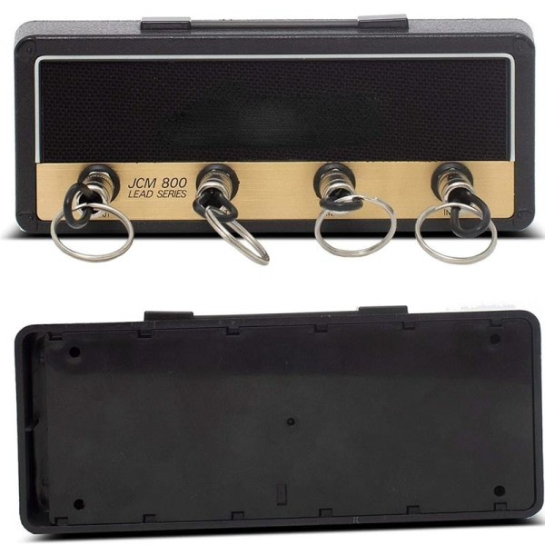 Guitar Nøglering Holder Nøgle Opbevaring Krog Væg Arrangør Dæk Rack Sort Sliver Nøgle Rack
