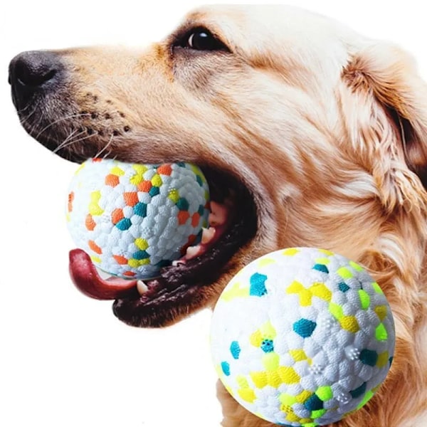 Tænder Kæledyr Legetøj Hund Solid Legetøj Ball Interaktiv Hund Legetøj Lys Popcorn Kugle Hund Ball Lys Tygge Gummi Kugle