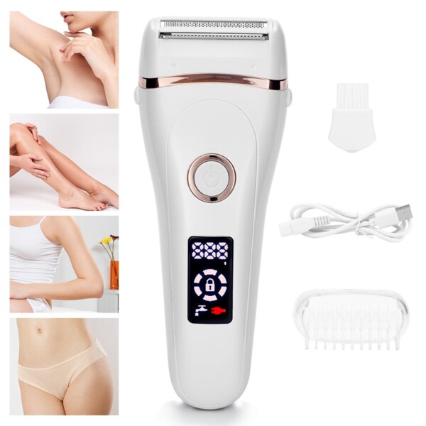 USB uppladdningsbar Kvinnor Smärtfri Elektrisk Epilator Hår trimmer LCD