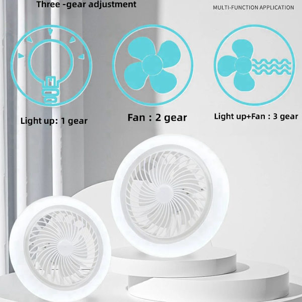 2-i-1 Tre-växlad läge LED Fläkt Ljus LED Lampa Bead E27 Screw Fläkt Light