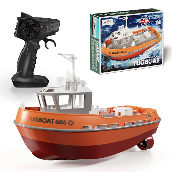 RC Vene 1/72 Tehokas Kaksois Moottori Langaton Radio Ohjaus 2.4G Sähkö Kaukosäädin Hinaus Malli lelut