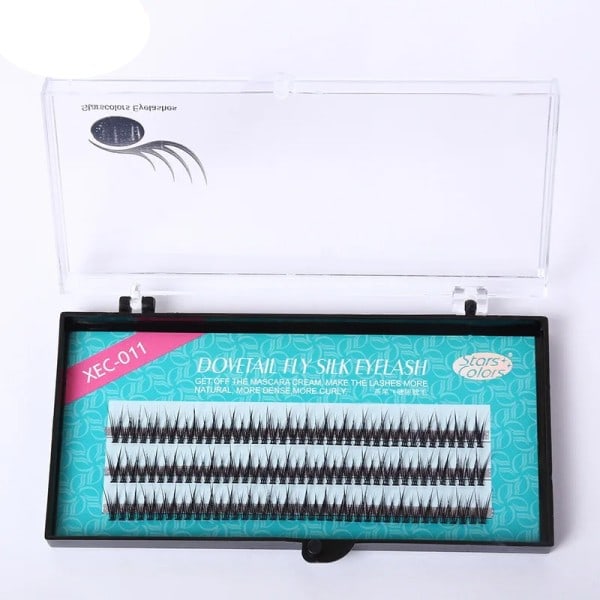 120 Bundles/Box luonnollinen tuuletin ripset laadukas kala pyrstö silkki väri silmä ripset