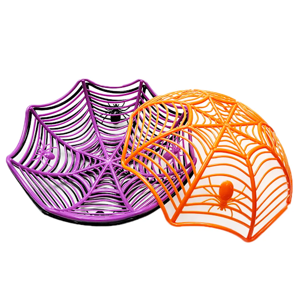 Halloween godis korg svart orange spindel nät skål kex förpackningar korg frukt tallrik trick