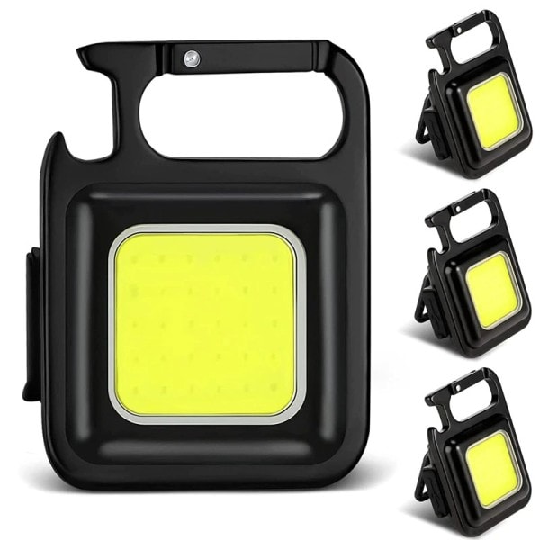 Mini avaimenperä taskulamput ladattava korkea luumen COB LED valo magneettinen työ lamppu pullo avaaja