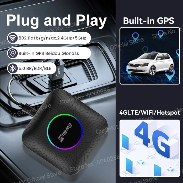 CarPlay TV Box Android Auto Wireless Carplay Adapter 8GB 128GB