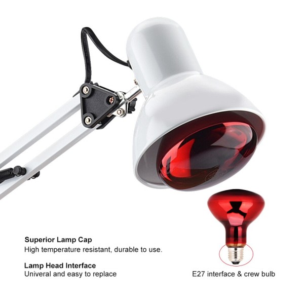 Infrarød varme fysisk terapi lys 110-240V 150W til gigt sundhed omsorg smerte infrarød varme fysioterapi lampe