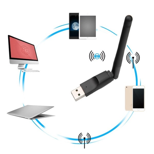 2.4GHz USB 2.0 sovitin 150Mbps WiFi langaton verkko kortti antennilla