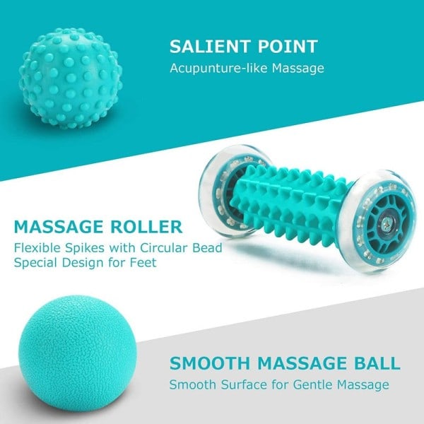 Fod Massager Ruller bolde Kit Yoga Sport Fitness Bud Til Hånd ben rygsmerter terapi dybt væv