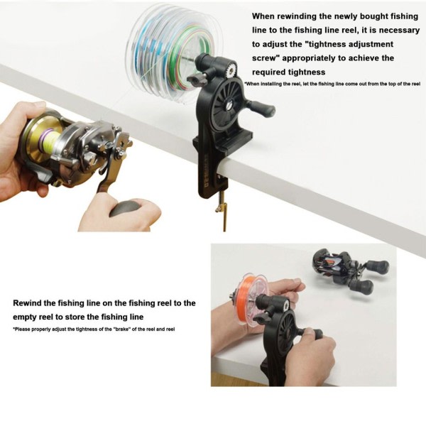 Fishing Line Spooler Portable Bord Clamp Fishing Line Winder Justerbar Fiske Reel Line Spooler