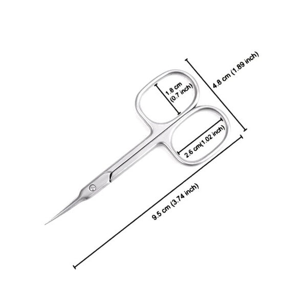 Ekstra fin kutikula saks buet rustfrit stål med præcis spids spids pleje blade