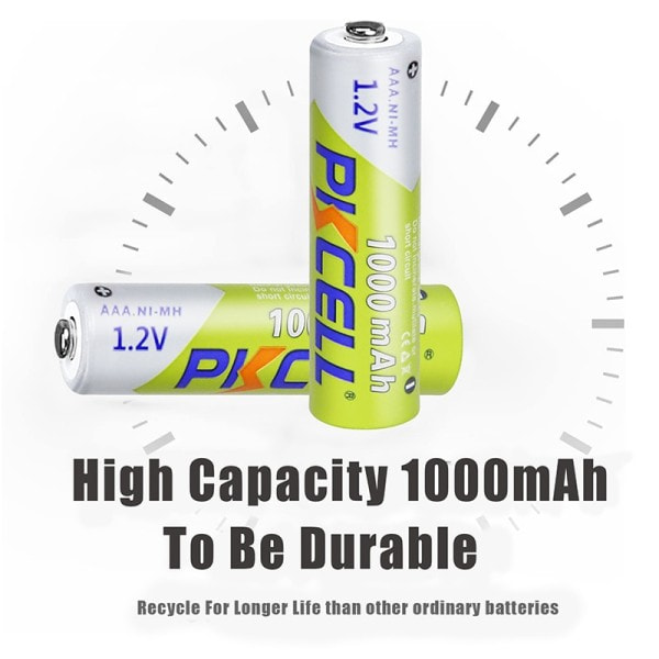 10 STK  1.2V NI-MH AAA Batteri 3A 1000MAH AAA Genopladeligt Batteri