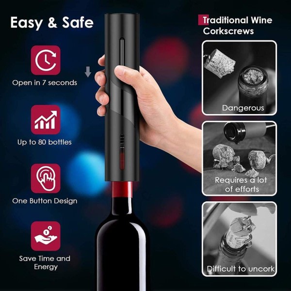 Elektrisk rød vin åpnere automatiske korketrekker vin åpnere