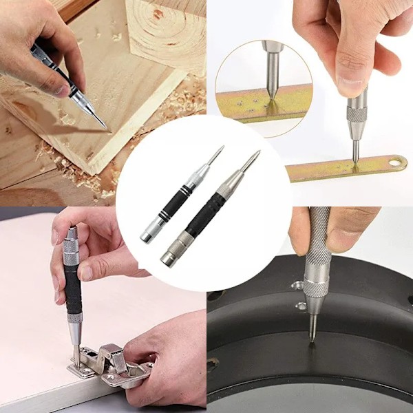 Bästa kvalitet Fjäder Typ Automatisk Center Punch Locator Glas Striker Fönster Breaker Punch Centering Punch Verktyg