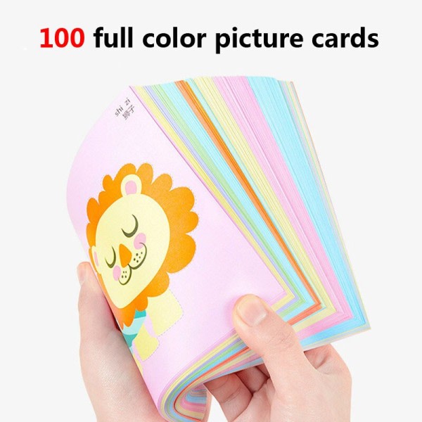 100kpl setti sarjakuva värillinen paperi taitto ja leikkaus lelut lapsille eläin kirja taide käsityö