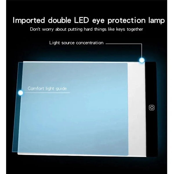 LED Kopiering Bord Barn Tegne Tavle Transparent Kopiering Bord Justerbar Lysstyrke Natt Lys