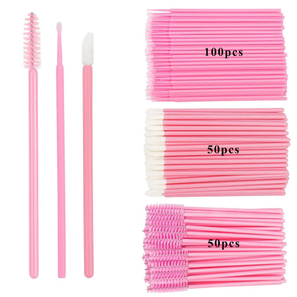 200 delar Engångsborstar Set Mascara Wands Läpp Borstar Mikroborste Applikator Svabb för Ögonfransförlängning Ögonbryn Smink Verktyg