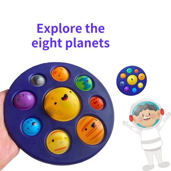 Kids Eight Planets Simple dimmer bubbles Fun Kid Fidget Toys Antistress Toy