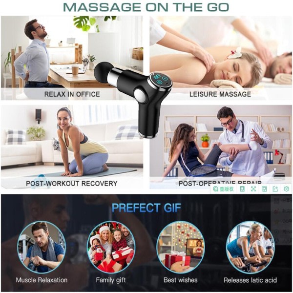 Massage Pistool 32 Speed Deep Tissue Percussion Muskel Massager Fascial Pistool For Smertelindring Krop Og Nakke Vibrator Fitness