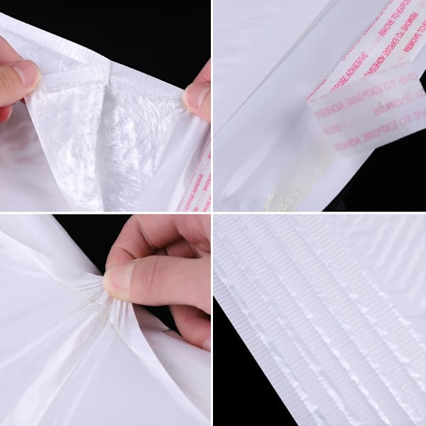 50 bitar Bubble Mailers Vit Poly Bubble Mailer Self Seal Faddered Present påse Förpackning kuvert påsar