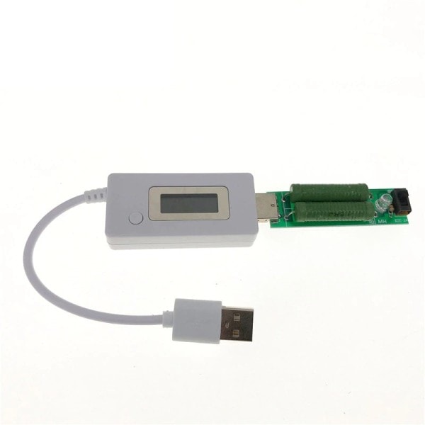 LCD Mikro USB Laddare Batteri Kapacitet Spänning Ström Tester Mätare Detektor +Lad Motstånd