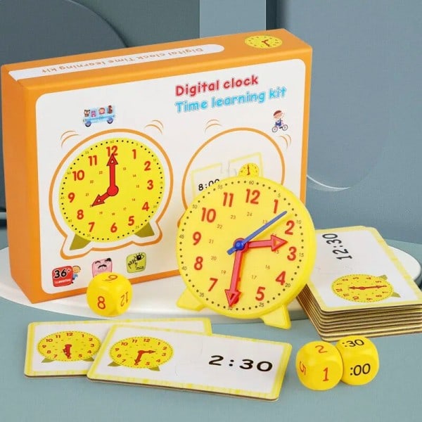 Barn Montessori Klokke Pedagogisk Leker Time Minutt Sekund Kognisjon Matching Puslespill Leker