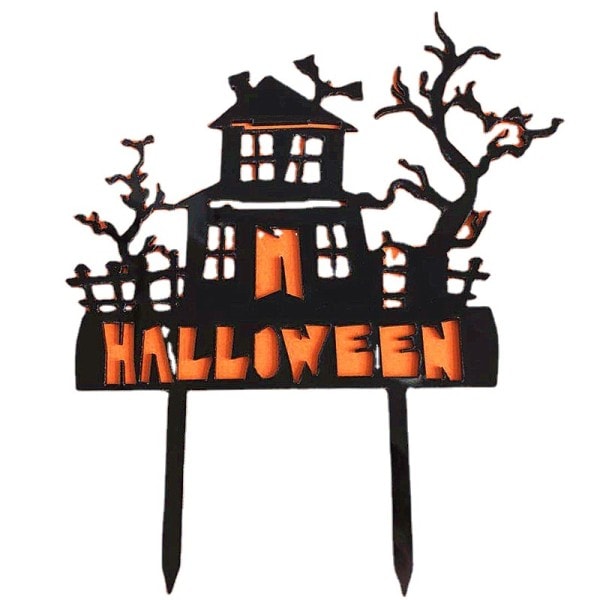 Halloween koristelu akryyli puumaja kuvio halloween kakku topper juhlat hauska kakku koristeet