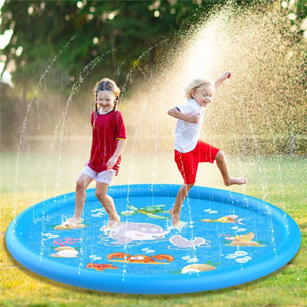 170cm PVC Splash sprinkleri tyyny lapsille vesi matto kesä puhallettava vesi suihke tyyny ulkokäyttö peli lelu nurmikon uima allas matto