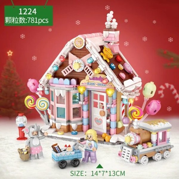 Jul gave æske Navida mini klodser nyt år samlet byggeklods legetøj jule puslespil samling