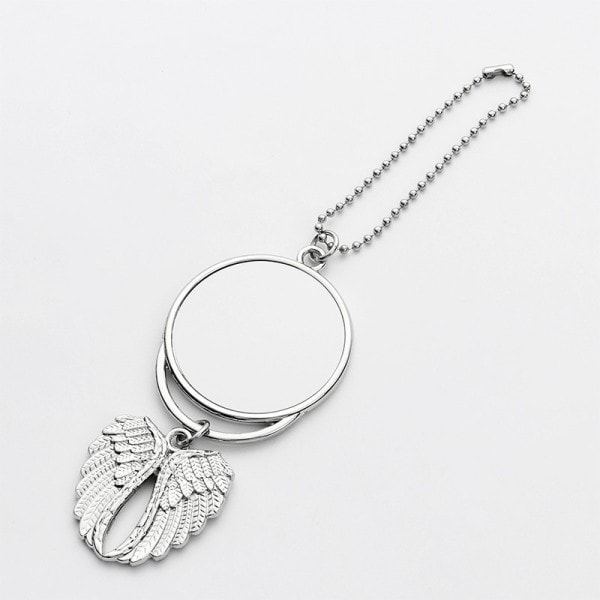 Sublimering Blanker Bil Anheng Engel Ving Rearview Speil Dekorasjon Hengende Sjarme Ornamenter