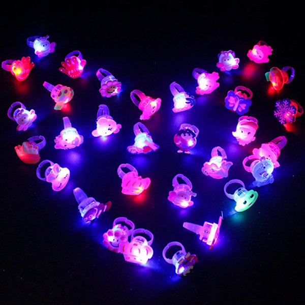 10 bitar Tecknad LED Lysande Finger Ringar